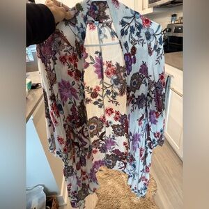 Anthropologie Patrons of Peace Multicolor Floral Kimono in Perfect Condition